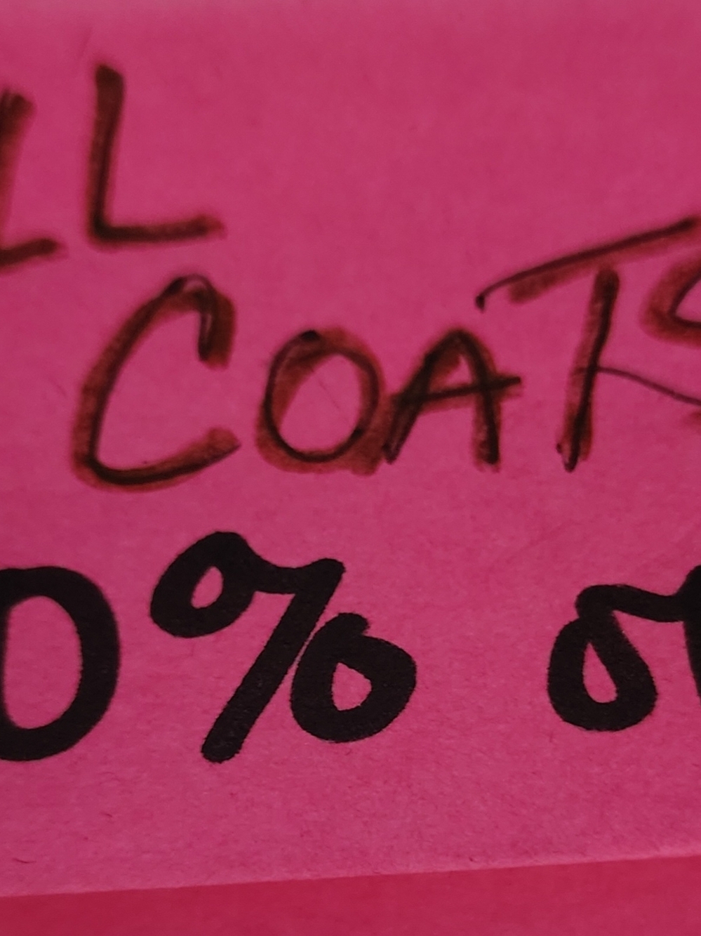 50% OFF ALL COATS, SHOES & BOOTS